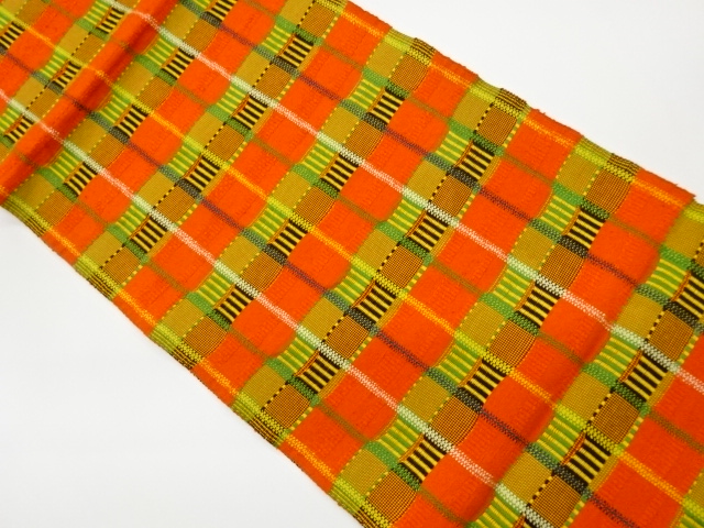 JAPANESE NAGOYA OBI / WOVEN GRID